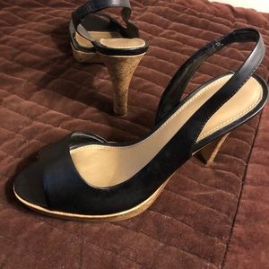 Sexy, black slip-on heels. Size 7